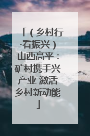 （乡村行·看振兴）山西高平：矿村携手兴产业 激活乡村新动能
