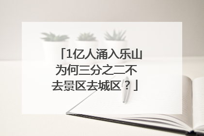 1亿人涌入乐山 为何三分之二不去景区去城区？