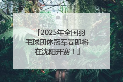 2025年全国羽毛球团体冠军赛即将在沈阳开赛！