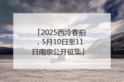 2025西泠春拍，5月10日至11日南京公开征集