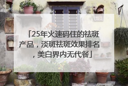 25年火速码住的祛斑产品，淡斑祛斑效果排名，美白界内无代餐