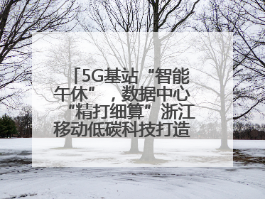 5G基站“智能午休”，数据中心“精打细算”浙江移动低碳科技打造“绿色流量”
